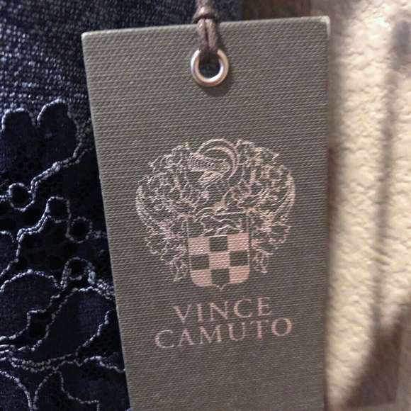 Vince Camuto Women's Navy Blue Floral Lace Sleeveless Lined Dress Size 6 - Picture 13 of 13